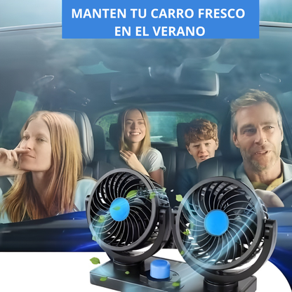 COMBO VENTILADOR DOBLE + TAPASOL PARA CARRO